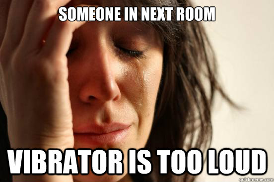 Someone in next room vibrator is too loud  First World Problems