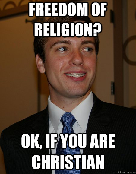 freedom of religion? ok, if you are christian  College Republican