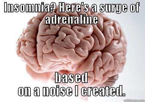 INSOMNIA? HERE'S A SURGE OF ADRENALINE BASED ON A NOISE I CREATED. Scumbag Brain