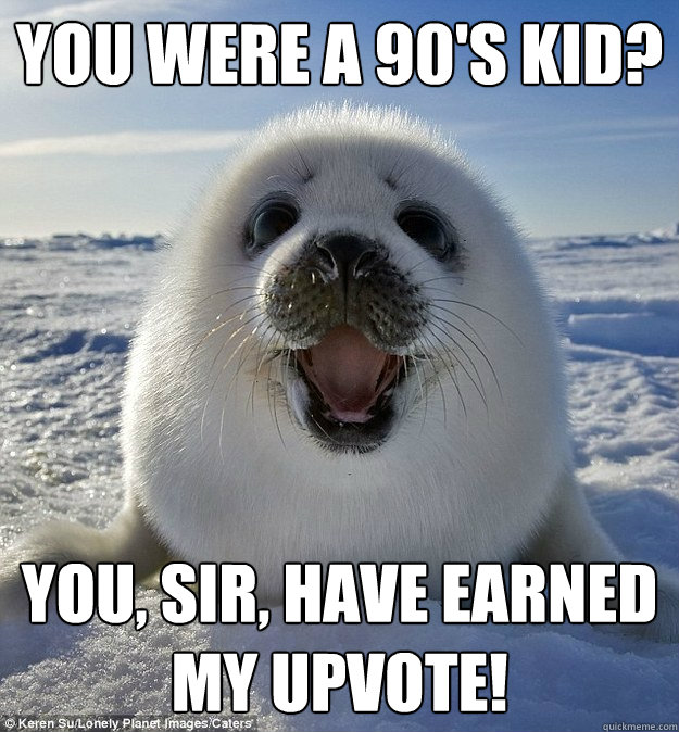 YOU WERE A 90'S KID? YOU, SIR, HAVE EARNED MY UPVOTE!  Easily Pleased Seal
