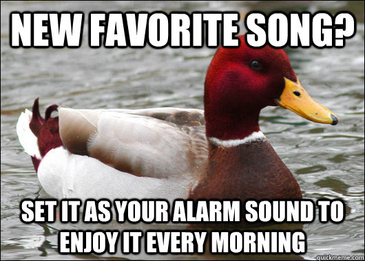 New favorite song? Set it as your alarm sound to enjoy it every morning  Malicious Advice Mallard