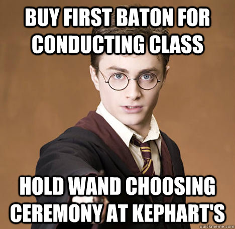 buy first baton for conducting class hold wand choosing ceremony at kephart's  Socially Oblivious Harry Potter