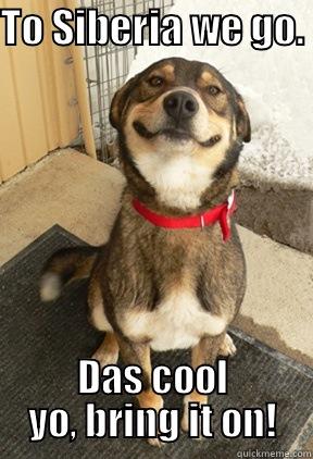 TO SIBERIA WE GO.  DAS COOL YO, BRING IT ON! Good Dog Greg
