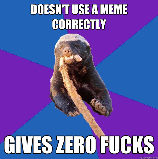 Doesn't use a Meme Correctly  Gives Zero fucks  