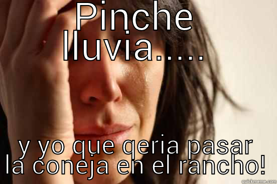 PINCHE LLUVIA..... Y YO QUE QERIA PASAR LA CONEJA EN EL RANCHO! First World Problems