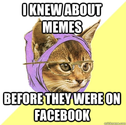I knew about memes before they were on facebook  Hipster Kitty