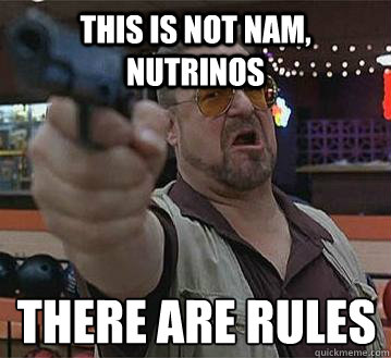 This is not nam, nutrinos There are rules
   Pedantic Walter