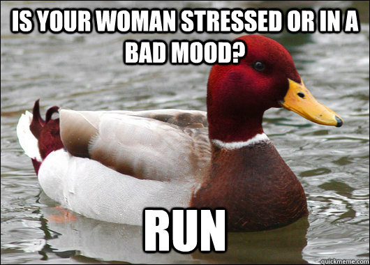 Is your woman stressed or in a bad mood? run  Malicious Advice Mallard