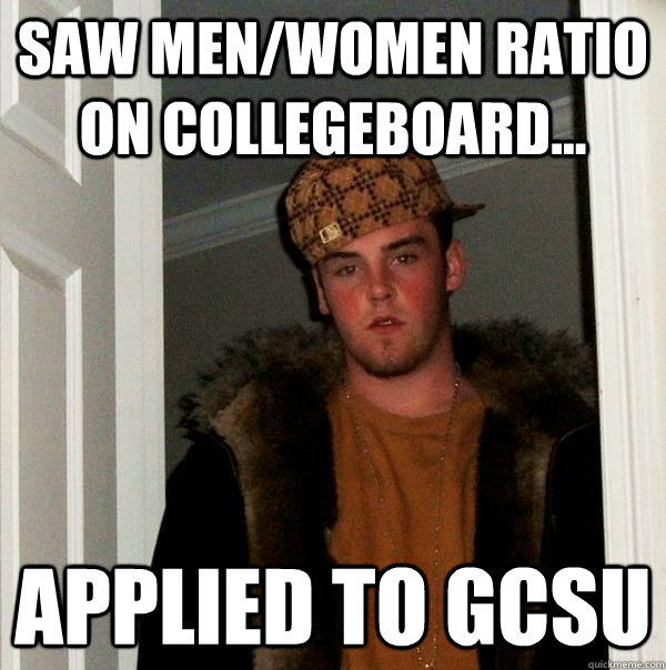 Saw MEN/WOMEN RATIO ON COLLEGEBOARD... APPLIED TO GCSU  Scumbag Steve
