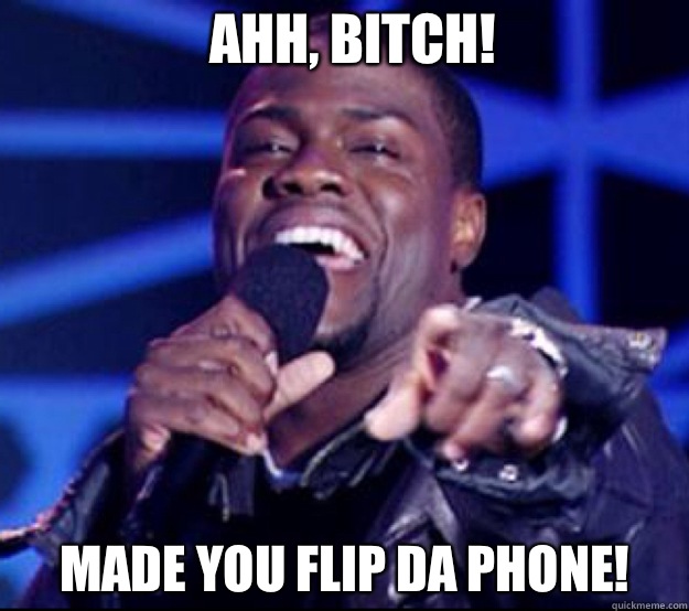 AHH, BITCH! MADE YOU FLIP DA PHONE!  Kevin Hart