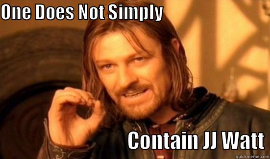 ONE DOES NOT SIMPLY                                                                    CONTAIN JJ WATT Boromir