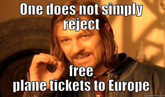 ONE DOES NOT SIMPLY REJECT FREE PLANE TICKETS TO EUROPE Boromir