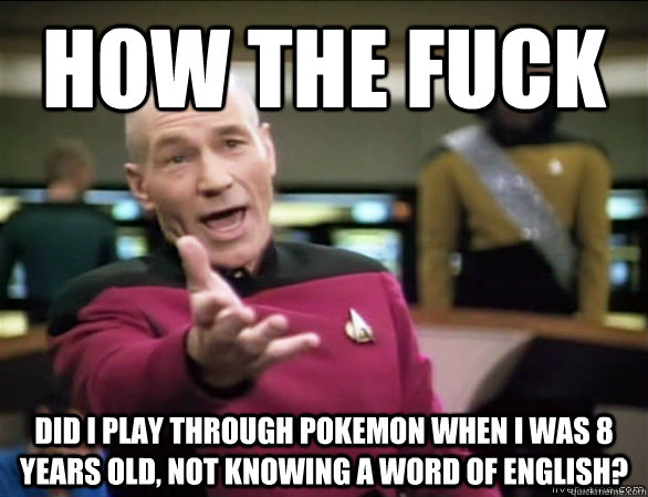 How the fuck did i play through Pokemon when i was 8 years old, not knowing a word of english?  Annoyed Picard HD