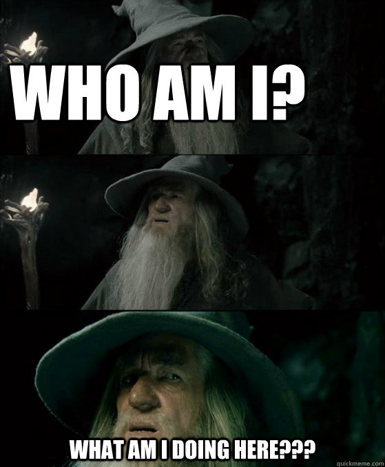 who am i? what am i doing here???  Confused Gandalf
