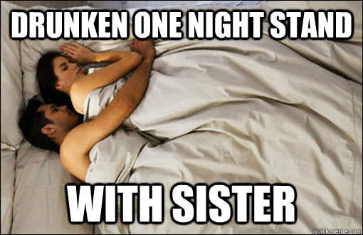 Drunken One night stand with sister  spooning couple
