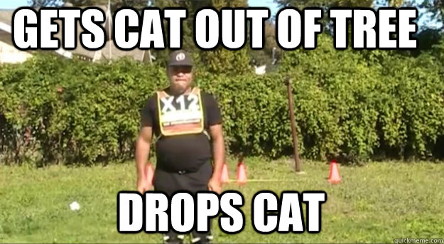 Gets cat out of tree Drops cat - Gets cat out of tree Drops cat  X12 Super Human
