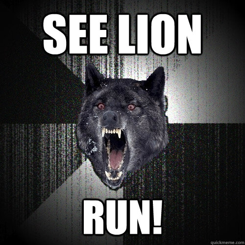 SEE LION RUN!  Insanity Wolf