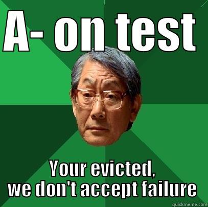 A- ON TEST YOUR EVICTED, WE DON'T ACCEPT FAILURE High Expectations Asian Father