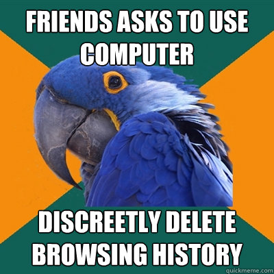 friends asks to use computer discreetly delete browsing history  Paranoid Parrot
