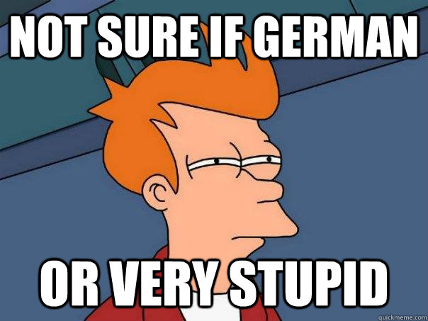 Not sure if german or very stupid  Futurama Fry