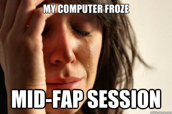 My computer froze mid-fap session  First World Problems
