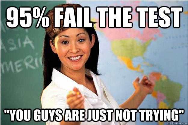 95% Fail the test 