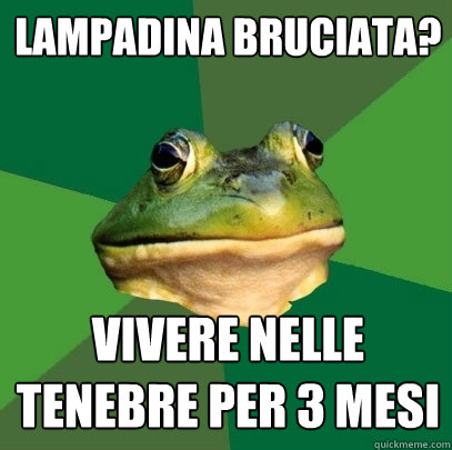 lampadina bruciata? vivere nelle tenebre per 3 mesi  Foul Bachelor Frog
