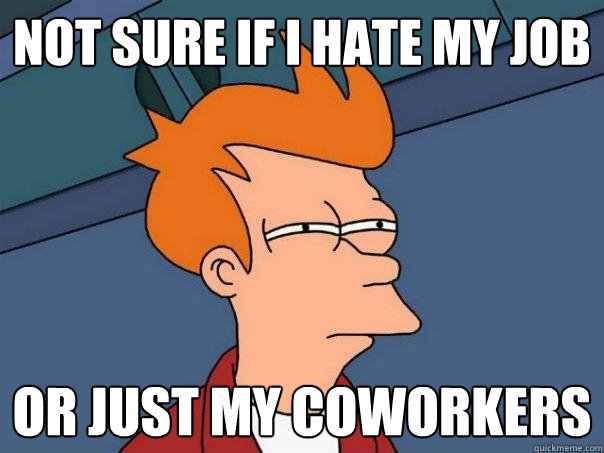 Not sure if I hate my job OR just my coworkers  Futurama Fry