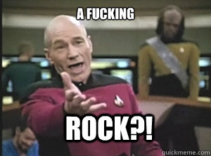 A Fucking ROCK?!  Annoyed Picard