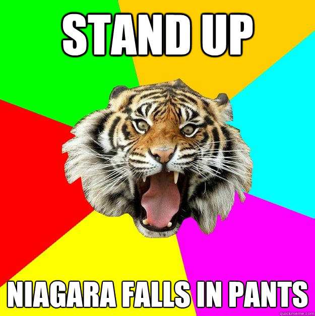 stand up niagara falls in pants  