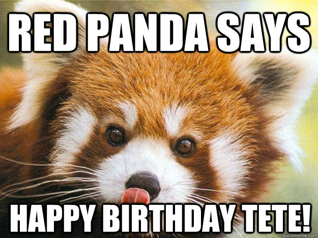 Red Panda says Happy Birthday TETE!  