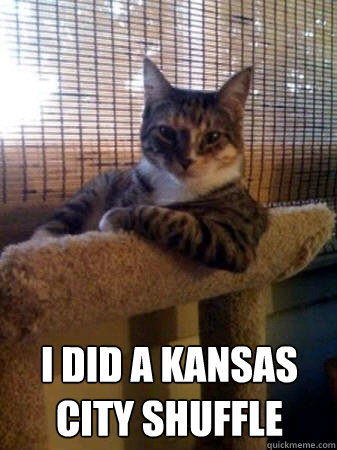 I did a Kansas city shuffle  The Most Interesting Cat in the World