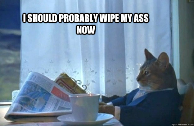 I should probably wipe my ass now  Sophisticated Cat