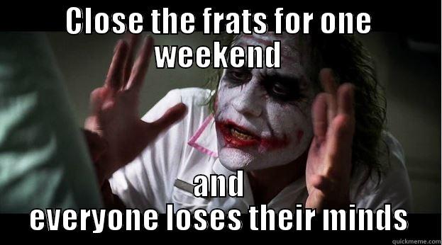 CLOSE THE FRATS FOR ONE WEEKEND AND EVERYONE LOSES THEIR MINDS Joker Mind Loss