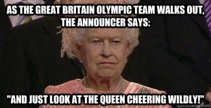 As The Great Britain Olympic Team walks out, the announcer says: 