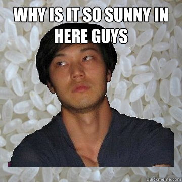 why is it so sunny in here guys   Angry Asian