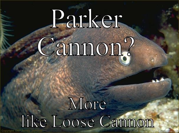 Punched a security guard? - PARKER CANNON? MORE LIKE LOOSE CANNON Bad Joke Eel