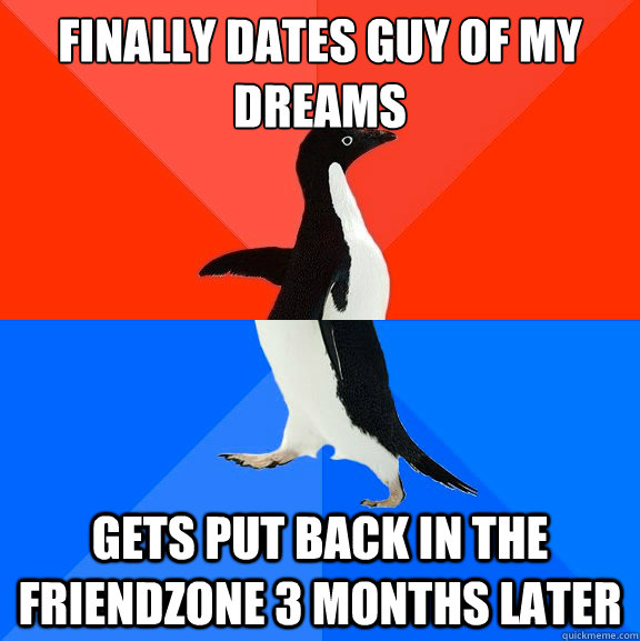 Finally dates guy of my dreams Gets put back in the friendzone 3 months later  Socially Awesome Awkward Penguin