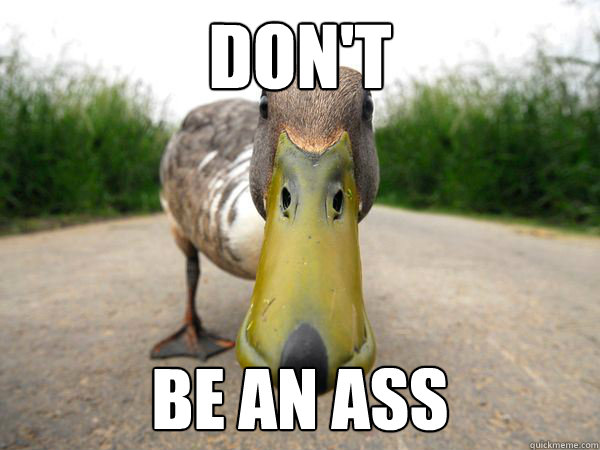 don't be an ass  