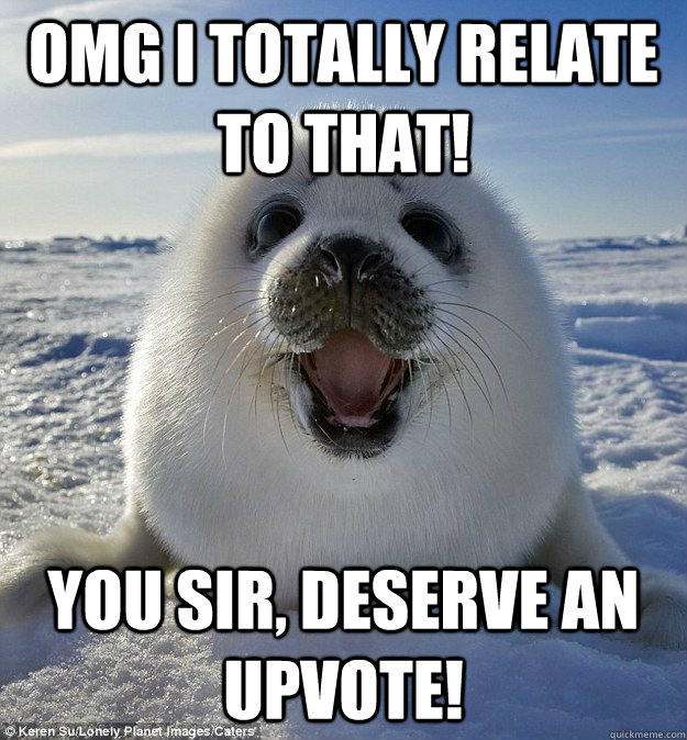 omg I totally relate to that! You Sir, deserve an Upvote!  