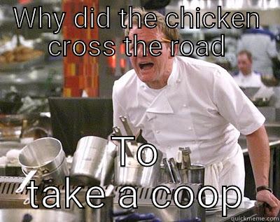WHY DID THE CHICKEN CROSS THE ROAD TO TAKE A COOP Chef Ramsay