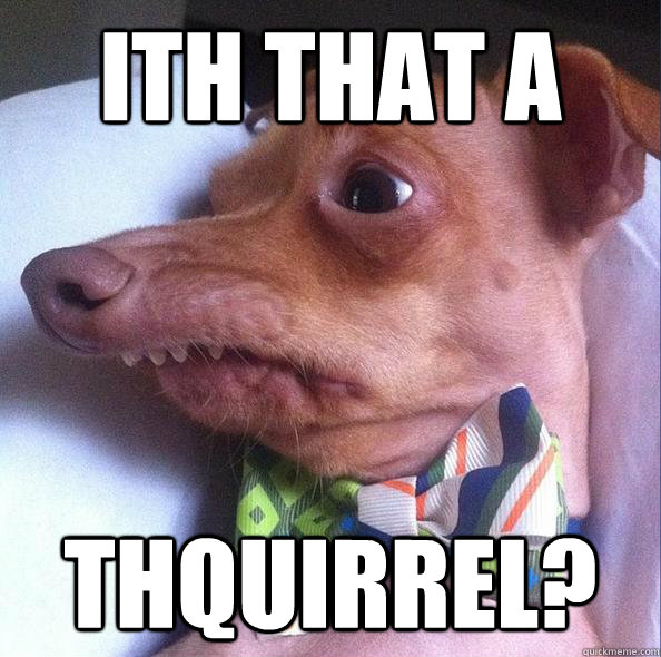ITH that a  thquirrel?  Lisp DOg
