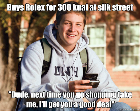 Buys Rolex for 300 kuai at silk street 