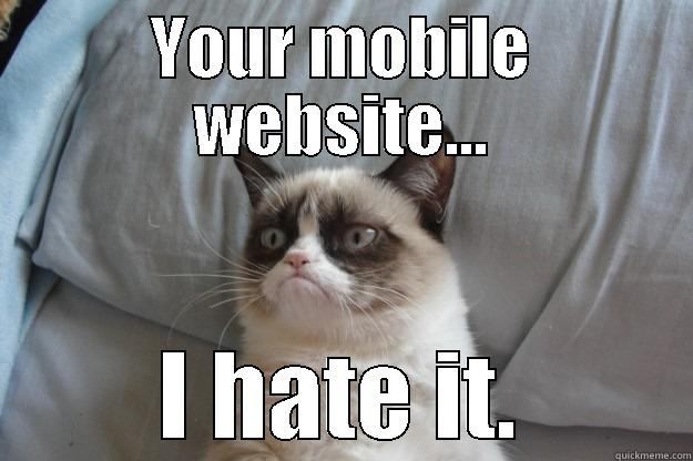 YOUR MOBILE WEBSITE... I HATE IT. Grumpy Cat