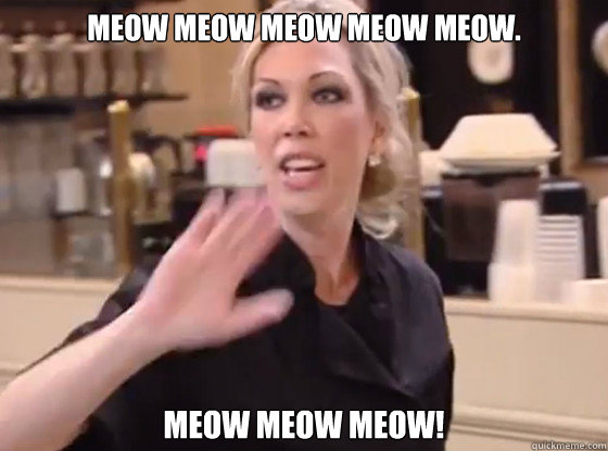 MEOW MEOW MEOW MEOW MEOW. MEOW MEOW MEOW!  Overly Hostile Amy