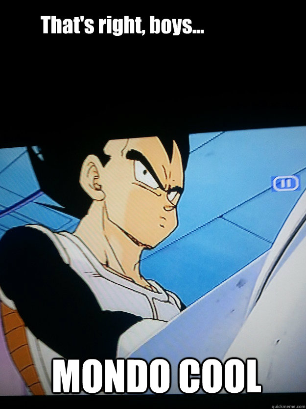 That's right, boys... MONDO COOL - That's right, boys... MONDO COOL  Mondo Cool Vegeta