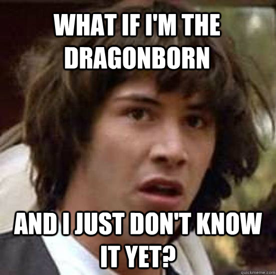 What if i'm the dragonborn and i just don't know it yet?  conspiracy keanu