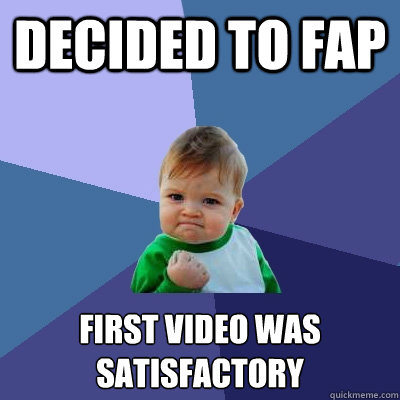 decided to fap first video was satisfactory - decided to fap first video was satisfactory  Success Kid