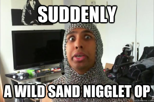 Suddenly a wild sand nigglet OP  op is a nigger