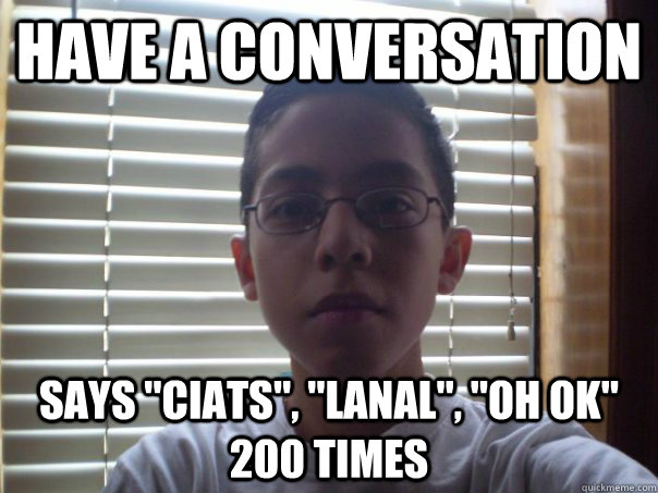 have a conversation says 